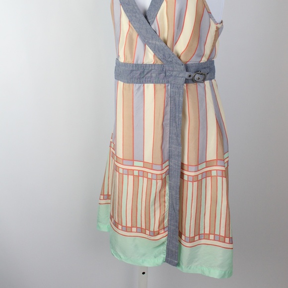 Diesel Dresses Diesel Silky Summer Pastel Wrap Dress Denim Accent